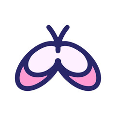 simple cute butterfly in bright neon color