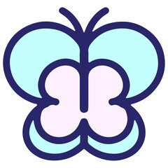 simple cute butterfly in bright neon color