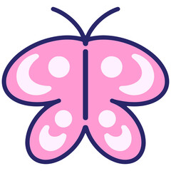 simple cute butterfly in bright neon color