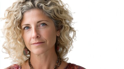 Confident Woman with Curly Hair in Natural Light, Capturing Authentic Beauty and Strength