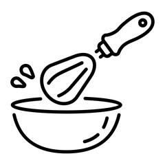 A line style icon representing beater