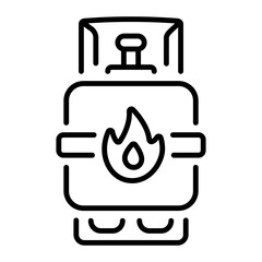 An outline style icon showing gas cylinder