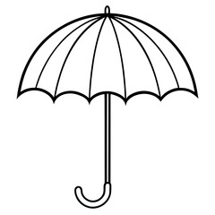 Umbrella outline shape vector, a modern umbrella art design, a black vector of an umbrella, a simple umbrella art, an umbrella isolated