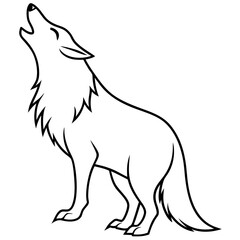 Obraz premium A wolf vector, a modern wolf animal art design, a black vector of a wolf, a simple wolf art, a wolf isolated