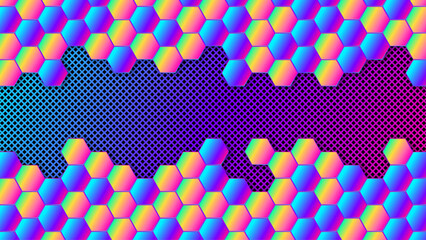 Futuristic Hexagon Metal Texture Background. Vector Illustration