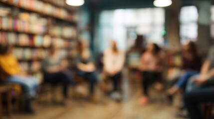 Obraz premium Blurred Group in Bookstore