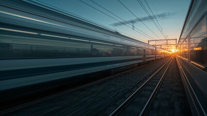 Fototapeta premium Highspeed train motion blur abstract