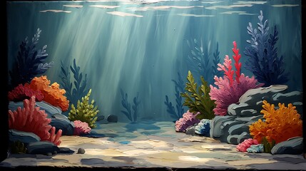 Underwater coral reef scene