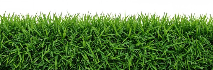 Fototapeta premium Vibrant green grass on white background