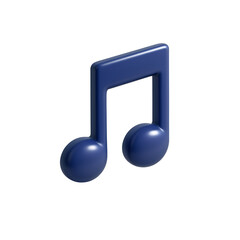 Harmonic Pulse: A 3D musical note, rendered in vibrant blue, stands as a testament to the power and beauty of music. Evoking feelings of rhythm, melody, and creative expression.