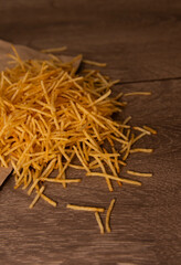 table with salty snack potato chips