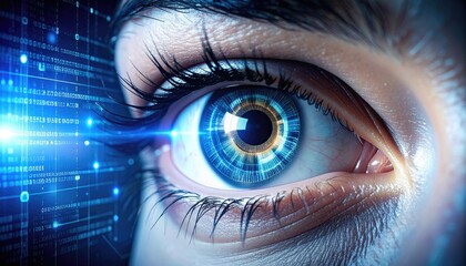 Close-up of eye with digital overlay