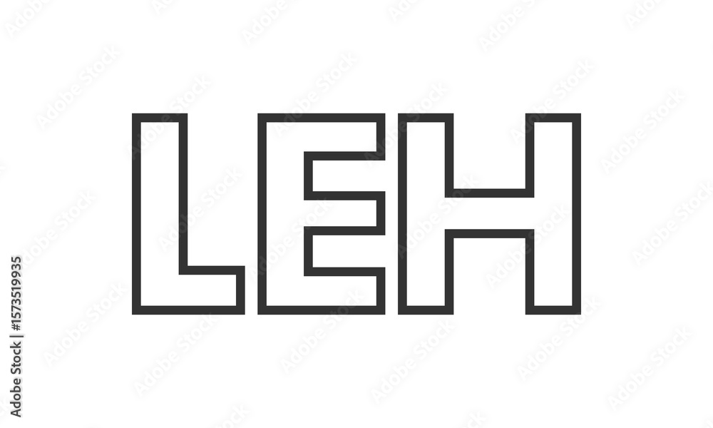 Fototapete LEH logo design template with strong and modern bold text. Initial based vector logotype featuring simple and minimal typography. Trendy company identity.