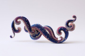 Obraz premium Intricate, swirling, blue & purple 3D object