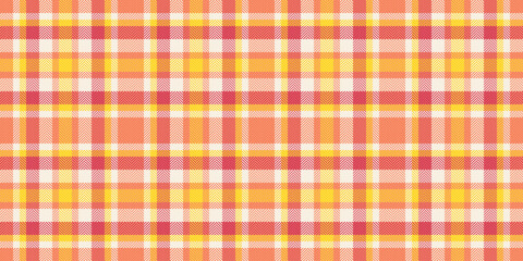 Vibrant seamless plaid pattern in warm, summery tones of orange and yellow.  Ideal for textile design, fashion, website backgrounds, and packaging.