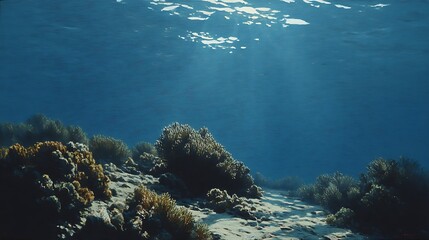 Fototapeta premium Underwater coral reef sunlight (1)