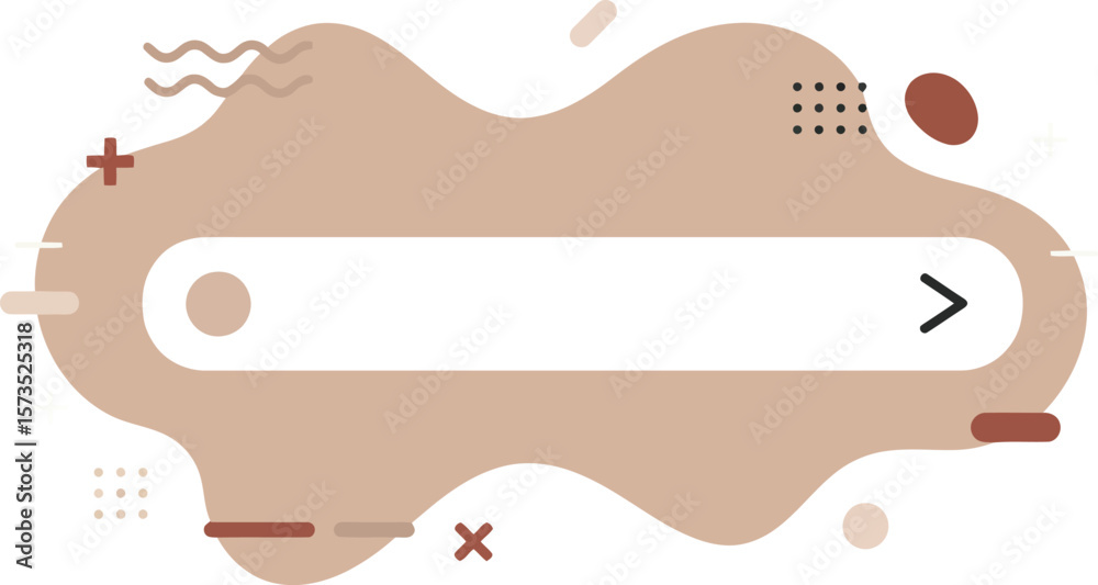 Poster abstract beige search bar interface vector design with simple modern decorative elements and minimal