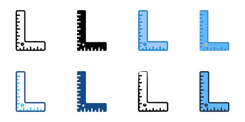 Ruler icon set multiple style collection 
