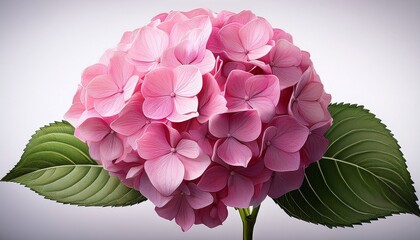 pink hydrangea flower botanical illustration