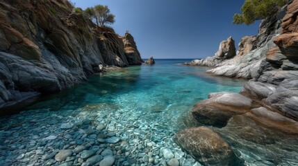 Translucent waters of cala jugadora cadaqus spain