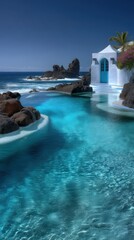 Obraz premium Natural swimming pools in garachico tenerife scenic views