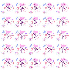 Pattern set of pink flowers 