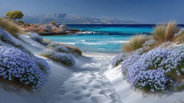 Pristine white sand beach at playa de muro mallorca