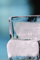 Close up shot of ice block as background