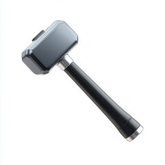 A sleek, modern hammer with a glossy finish, ideal for construction or DIY projects, This versatile tool can be used in home improvement articles, instructional content, or product advertisements,