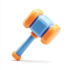 A colorful, oversized gavel designed to be playful and engaging, suitable for children's activities, educational materials, or branding related to legal themes in a fun context,