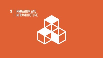 Goal 9 Innovation and infrastructure. Animated global goals. SDGs