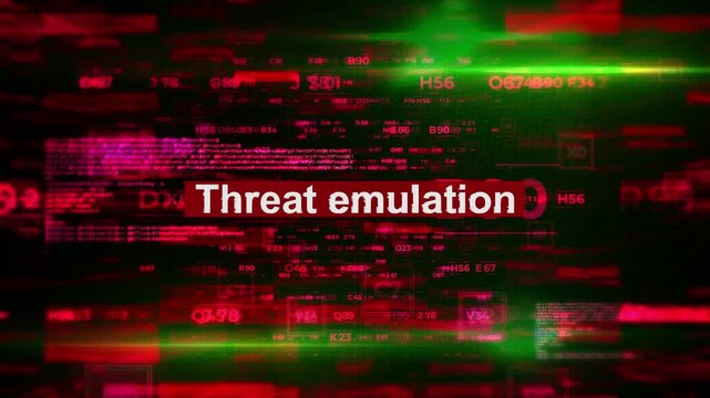 Threat emulation Words Related to Hacking HiTech Background