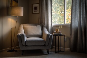 Cozy corner armchair by window