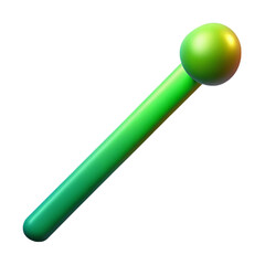 3d rendered green stick with sphere element isolated on black background