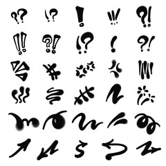 Expressive Hand-Drawn Graffiti Style Marks and Arrows