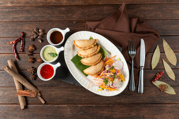 Tasty Pastries With Vibrant Sauces