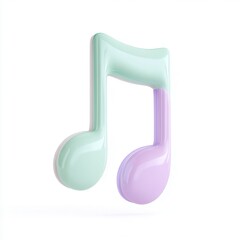 A colorful, 3D musical note icon with soft, glossy textures, ideal for illustrating themes like music, creativity, and art in digital design, websites, or marketing materials,