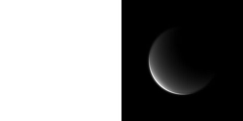 Crescent shape with transparent and black backgrounds
