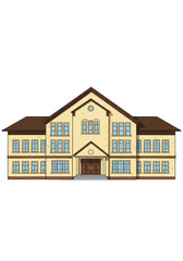 Pixel Art Illustration of Symmetrical Building with Transparent Background