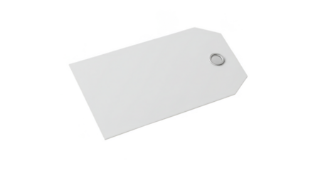 Isolated Gray Tag Label Paper Cardboard Hanging for Price Merchandise