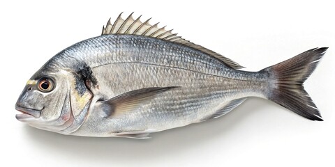 fresh fish on white background