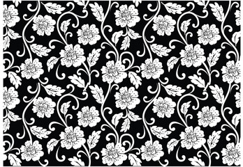 Black and white floral motif is excellent for various functions, batik, textiles etc.