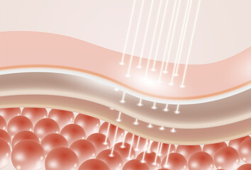 Skin rejuvenation, skin cells, Skin Repair, collagen serum, 3D illustration	
