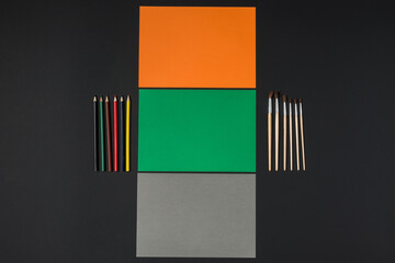 Creative Art Supplies Arranged for Vibrant Project