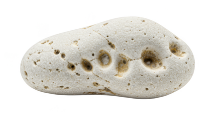 Porous Pebble Photo Isolated with Rough Texture Mineral Rock Stone