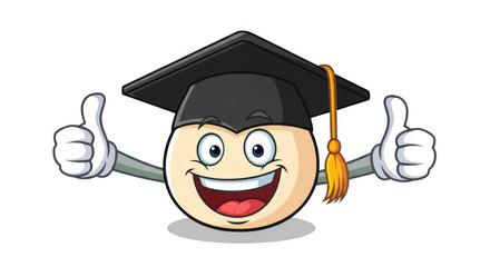 Happy graduation character giving thumbs up PNG