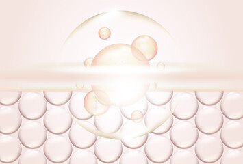 tissue repair serum on damaged or bumpy skin cells, 3d illustration	
