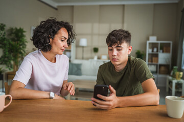 talk mother support and solving problem with teenage boy son