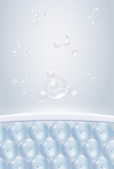 tissue repair serum on damaged or bumpy skin cells, 3d illustration	
