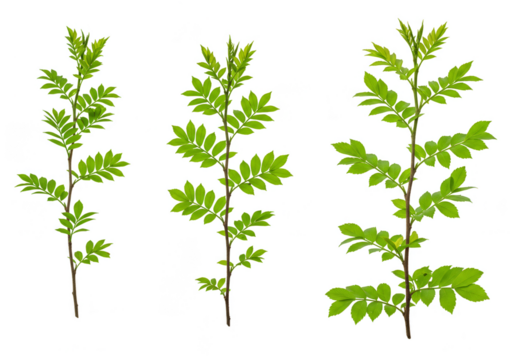 Isolated Green Leaves Foliage on Transparent Background Nature Botanical